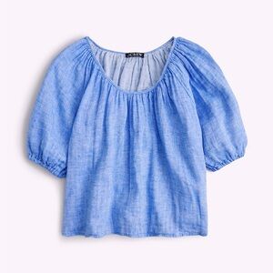 J.Crew Swingy puff sleeve top in cotton linen blend gauze NWT